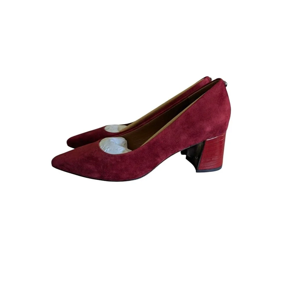 Donald Pliner Suzette Suede Block-Heel Pumps Size 5.5